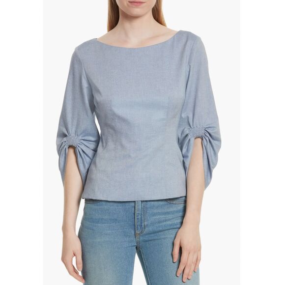 Tibi Corset Ruched Sleeve Top modern minimalist - Picture 1 of 10